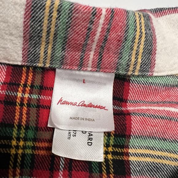 Hanna Andersson Christmas, Holiday Plaid Pajamas Organic Cotton 2 Piece Set L - Picture 5 of 8